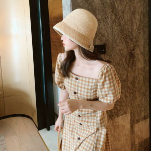 QDshop ชุดเดรสลายสก็อต ใส่ไปเที่ยวฟาร์มคือดีนะ เข้ากับบรรยากาศสุดๆ ถ่ายรูปออกมาคือปังมาก