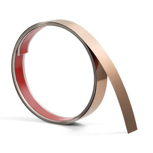 3/5/12M List Plat Strip Mirror Dekorasi / Stiker Dekorasi Lantai Keramik Interior Steel Flat Decorative Lines