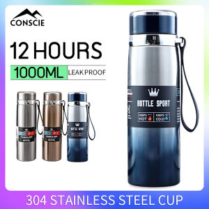 (1000ml) 32oz Flask Tumbler Thermos Stainless Steel Water Bottle Outdoor Sports Water Bottle Genuine Quality Vacuum Insulated Stainless Steel Drinking Water Bottle Drinking Pot
