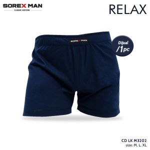 Sorex Man Casual Boxer Pria Celana Pendek Santai Polos Katun 3202