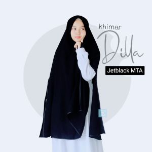Khimar Dilla Soft Pad Handsplit Jetblack By Yufina Exclusive