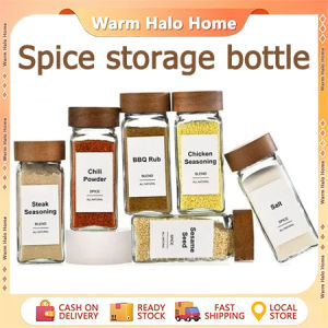 4oz 120ML Spice Jar Glass Bottle Spice Jar Bamboo Lid Spice Seasoning Container Spice Storage Bottle with Bamboo Cover