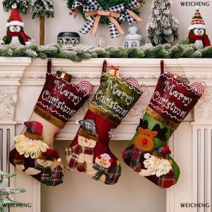 [COD] WEICHENG Giáng sinh thả cổ điển lớn vớ Santa người tuyết Tuần lộc Xmas nhân vật cho kỳ nghỉ gia đình trang trí tiệc giáng sinh