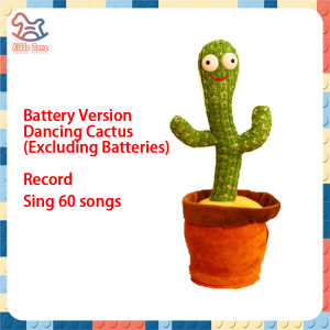 【Rechargeable 120 Songs Dancing Cactus】 Educational Speaking Toys Recording Toys with Light