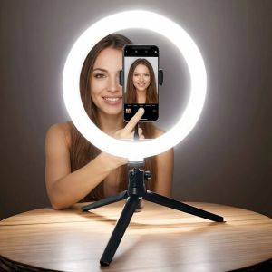 MINIFELE 262 26CM 10" LED Light Ring with Tripod Stand Dimmable Phone Fill Light Professional Portable Photography Lights For Selfies
