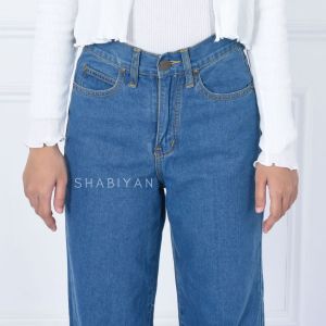 SHABIYAN Celana Cewek Jeans Highwaist | Loose Jins Korean Style - 526