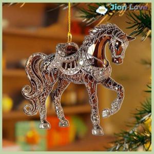 Jion Love 2D Acrylic Horse Car Rearview Mirror Pendant Charm Christmas Tree Ornament New Year Hanging Decoration