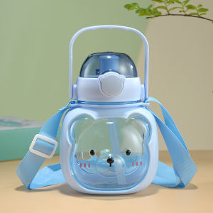 ขวดน้ำน้องหมี ขวดน้ำหมีเด็ก กระบอกน้ำ กระติกน้ำเด็ก ขวดน้ำสุดน่ารัก ขวดน้ำออกกำลังกาย 900ml ขวดน้ำเด็กมีสายสะพาย