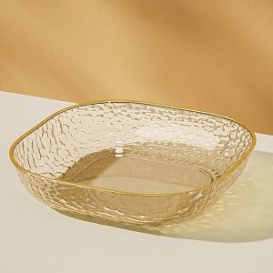 Tas Piring Makanan Diamond Piring Buah dan Snack Piring Cemilan Gaya Mewah Diamond Pattern Plate Snack Tray