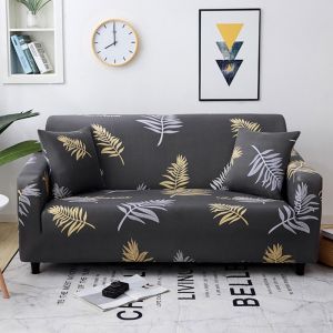 1/2/3/4 Seater Raya Sofa Cover L-Shape Sarung Kusyen Universal Slipcover Stretch Seat Cover All Inclusive Printed Stretch Regular Shape Sofa Cover Anti-Slip Anti-Fouling Sofa Cover Pillowcase