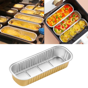 5PCS Tin Paper Box Air Fryers Household Ovens Tin Paper Boxes Barbecues Baking Aluminum Foil Trays Rectangular Tin Trays
