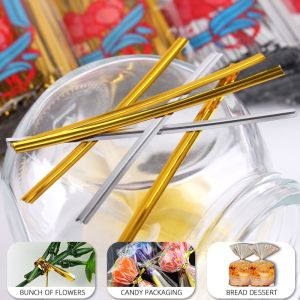 800pcs Multi-colour Metal Twist Ties Plastic Wire For Bread Bags Coffee Bags Candy DIY Bakery Gift Packaging Ribbon