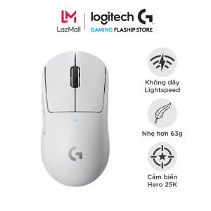 Chuột game không dây Logitech G Pro X Superlight - Siêu nhẹ cảm biến Hero 25k 25.6k DPI Lightspeed 5 nút lập trình pin lâu PC/Laptop