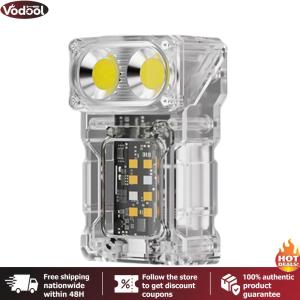 [Vodool Tool Outlet] COB+SMD LED Outdoor Mini Flashlight USB Rechargeable Portable Torch Lamp Power Display Camping Work Light for Camping Fishing Walking