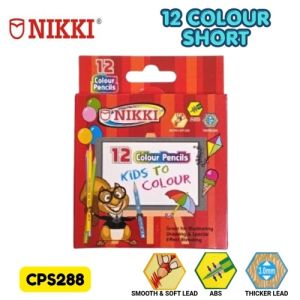NIKKI Colour Pencil / Pensel Warna 12Colour Short (HEXAGON) (CPS288)