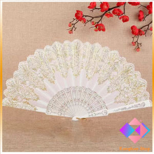 KANGBAN พัดลมคลาสสิก พัดจีนพัดสไตล์วินเทจ สง่างามและคลาสสิก พัดลม พัดพับ 1ชิ้น  Folding fan