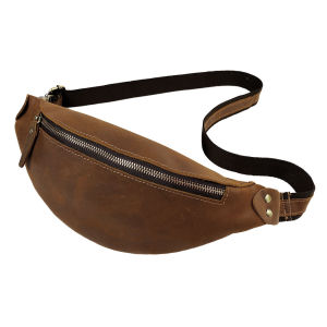 Contacts Crazy Horse Cow Leather Men Chest Bag Man Waist Bag Bump Bag Beg Pinggang Lelaki Beg Dada 腰包男 胸包男 MB165