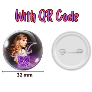 Taylor Swift Button Pin with Tap Device for the songs