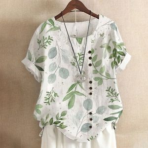 Short Sleeve Womens Fashion Printed TShirt Summer Loose Casual Shirt