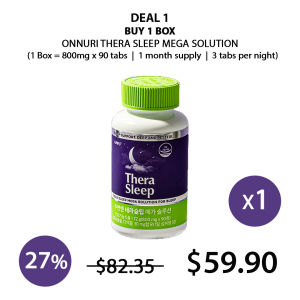 (ONNURI) Thera Sleep Mega Solution (1 Box = 800mg × 90 Tablets) - COCOMO