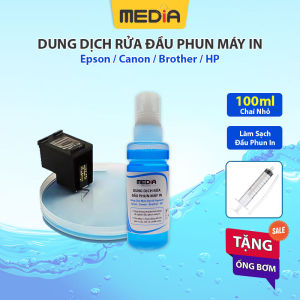 Nước Rửa Đầu Phun Máy in Epson Canon Brother HP Dung Dịch Ngâm Đầu In Media Làm Sạch Đầu Phun Máy In