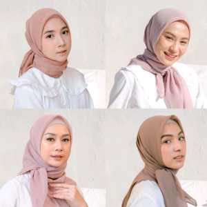 hijab sekolah sma putih segi empat / kerudung sekolah segi empat coklat pramuka / jilbab sekolah smp