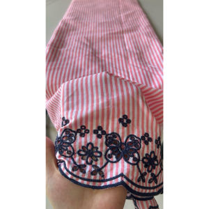 Vải Thô boi thêu bông chân boi lót - may đầm set bộ trẻ em và người lớn (dài 1m khổ 1m35 vải cắt liền)