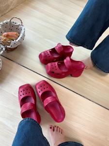 EVA Summer 2026 New WomenS Casual Simple Versatile High-Heeled Clogs Height-Increasing Non-Slip No Foot Rubbing