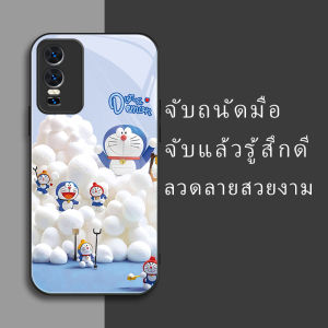สำหรับ Vivo Y76 5G ลูกแมวสีน้ำเงิน บุคลิกภาพทันสมัย เคสป้องกันศัพท์กันตก