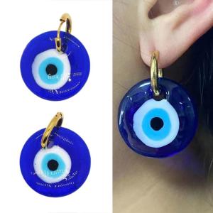 1 Pair for Evil Eye Stud Earrings Turkish Blue Eyes Amulet Earrings Devils Eye for Protection Earring for Women Lucky J