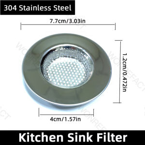 Universal Kitchen Sink Strainer Thick Edge Stainless Steel Anti-Clog Food Catcher Mesh Easy Clean for HDB