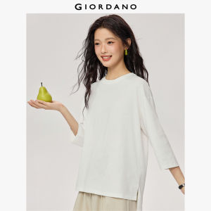 Giordano Women 100% Cotton crewneck 3/4 sleeve tee Free Shipping 05325790