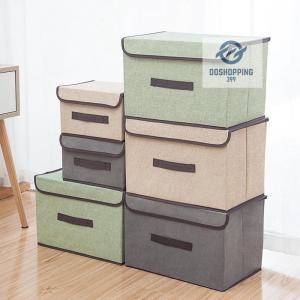กล่องพับ กล่องอเนกประสงค์ (มีกล่องใหญ่และกล่องเล็ก) กล่องผ้าลินิน กล่องใส่เสื้อผ้า กล่องเก็บของ พับเก็บได้ มี 7 สี oo99.