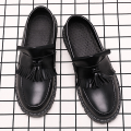 ALVIN Korea Fashion Loafers For Men Casual Leather Loafers Black Leather Shoes School Shoes men high school#8958. 