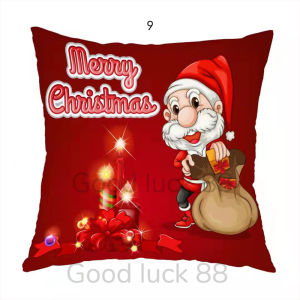 Sarung Bantal Sofa Natal Christmas 40x40 cm - 45x45cm Kain Berudu Lembut Lengkap Resleting Kwalitas Import Garansi Terbaik Motif Terbaru