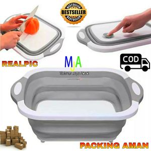 ( BISA COD ) PROMO Talenan Lipat dan Baskom Multifungsi 3 In 1 Memotong Sayur /Keranjang Cuci Sayuran/ Baskom Penguras