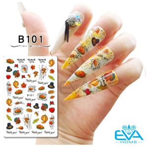 Decal Dán Móng Tay 3D Nail Sticker Trang Trí Chủ Đề Lễ Tạ Ơn Alway Give Thank B108109110