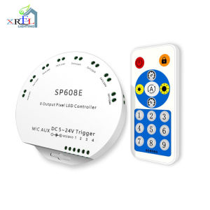 WS2812B Bluetooth APP Music Controller with Remote SP608E 8 CH SP602E 4 CH WS2811 WS2815 LED Light Strip IOS Android App 5V-24V