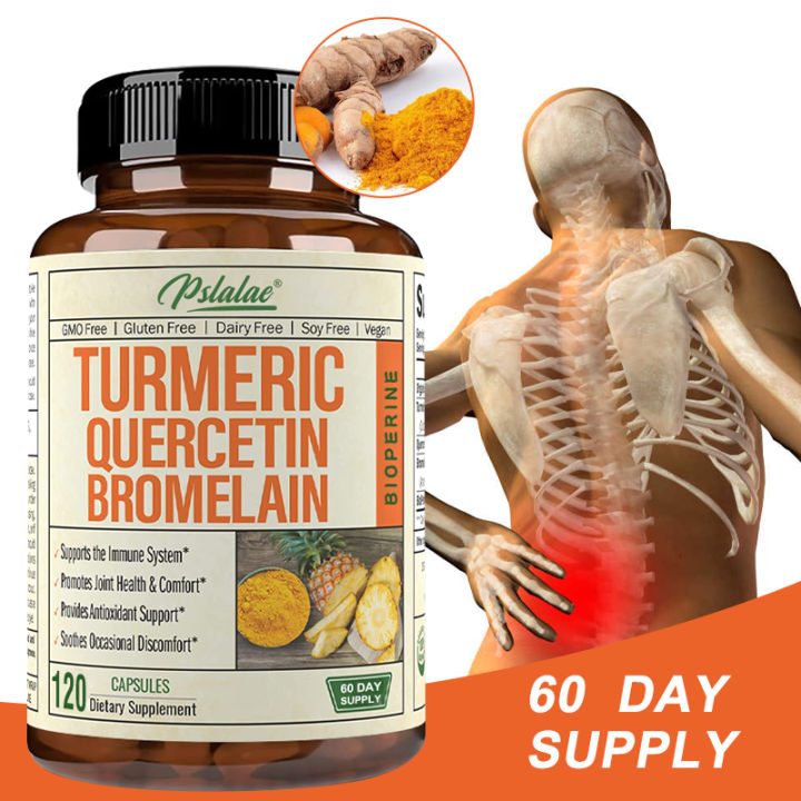 TURMERIC QUERCETIN BROMELAIN With Piperine Antioxidant Relieves