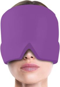 Migraine Relief Cap Soothing Ice Mask Head Wrap Upgraded Odorless Gel - Reduces Swelling Tension Headaches and Eye Strain. (Black)