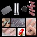 【Natural style】Silicone Nail Stamper French Nail Tips Double Head Transparent Jelly Stencil Template Seal Stamper Scraper For Fast Nails Tip. 