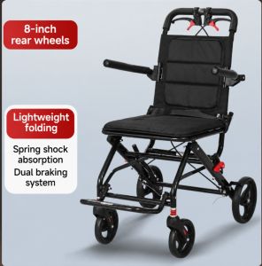 🏅Folding Wheelchair Lightweight Folding Wheelchair for the Elderly Easy to Carry