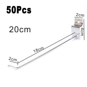 50Pcs Slot Board Slat Shelves Sorting Hooks Garage Work Shop Storage Display Organization Steel Hanging Tool Storage Rack Hook