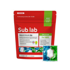[KOREA] 🇰🇷 Authentic⭐Sauber Sublab Washing Soda Booster Sensitive All-in-one Capsule Detergent Clean vegan Deep Clean Baby Detergent Mix Powerful Deodorizing Stain Removal Ble