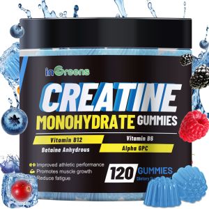 inGreens 6g Creatine Monohydrate GummiesPotent Creatine SupplementBoost Muscle Recovery Increase EnergyHalal