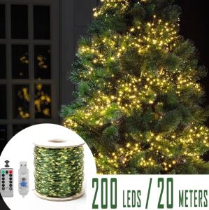 Harvey 20M 200LED high String Lights Fairy Green Wire USB Power Christmas trees Lights Tree Garland For New Year