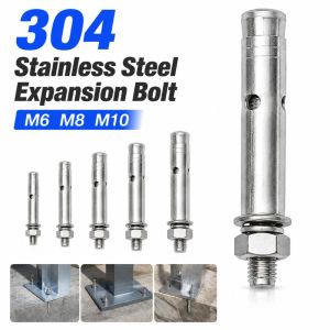 JUNOTERNEY 1PC Thép không gỉ 304 Bu lông nở M6 M8 M10 Công suất lớn Vít nở Chắc chắn Kiểu tay áo Bu lông neo giãn nở Bu lông siết chặt