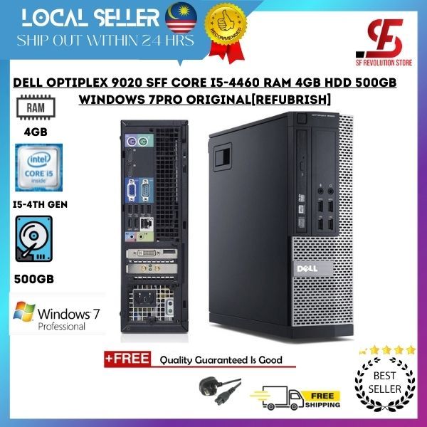 PC Dell Optiplex 9020 SFF - I5-4590, 8 Go RAM, SSD 256 Go, Windows 10 Pro