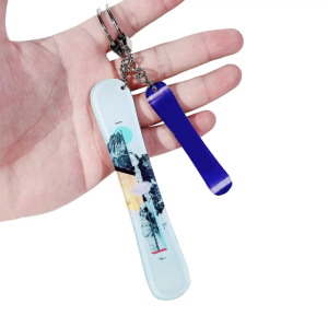 Acrylic Ski Keyring Key Holder Tiny Snowboard Keychain Backpacks Charm For Outdoor Adventures And Everyday Use