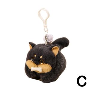 ใหม่น่ารักตุ๊กตาการ์ตูนลูกสุนัขตุ๊กตาพวงกุญแจจี้สาวกระเป๋าเป้สะพายหลังจี้ตลกดึงเชือกWagหางสุนัขแมวสุดน่ารักพวงกุญแจเพื่อนของขวัญ